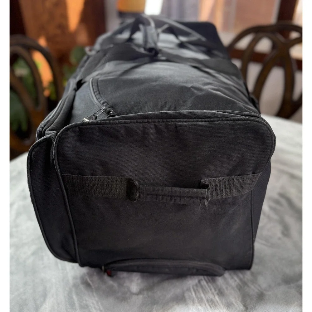 Wilson Black Rolling Duffel Bag Large Wheeled Travel Luggage Sports Gear